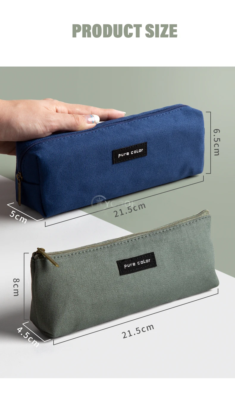 

Simple Korean Style Pure Color Pencil Bag, Triangle/Cubic Styles Canvas pen bag Stationery Organizer pen bag school supplies
