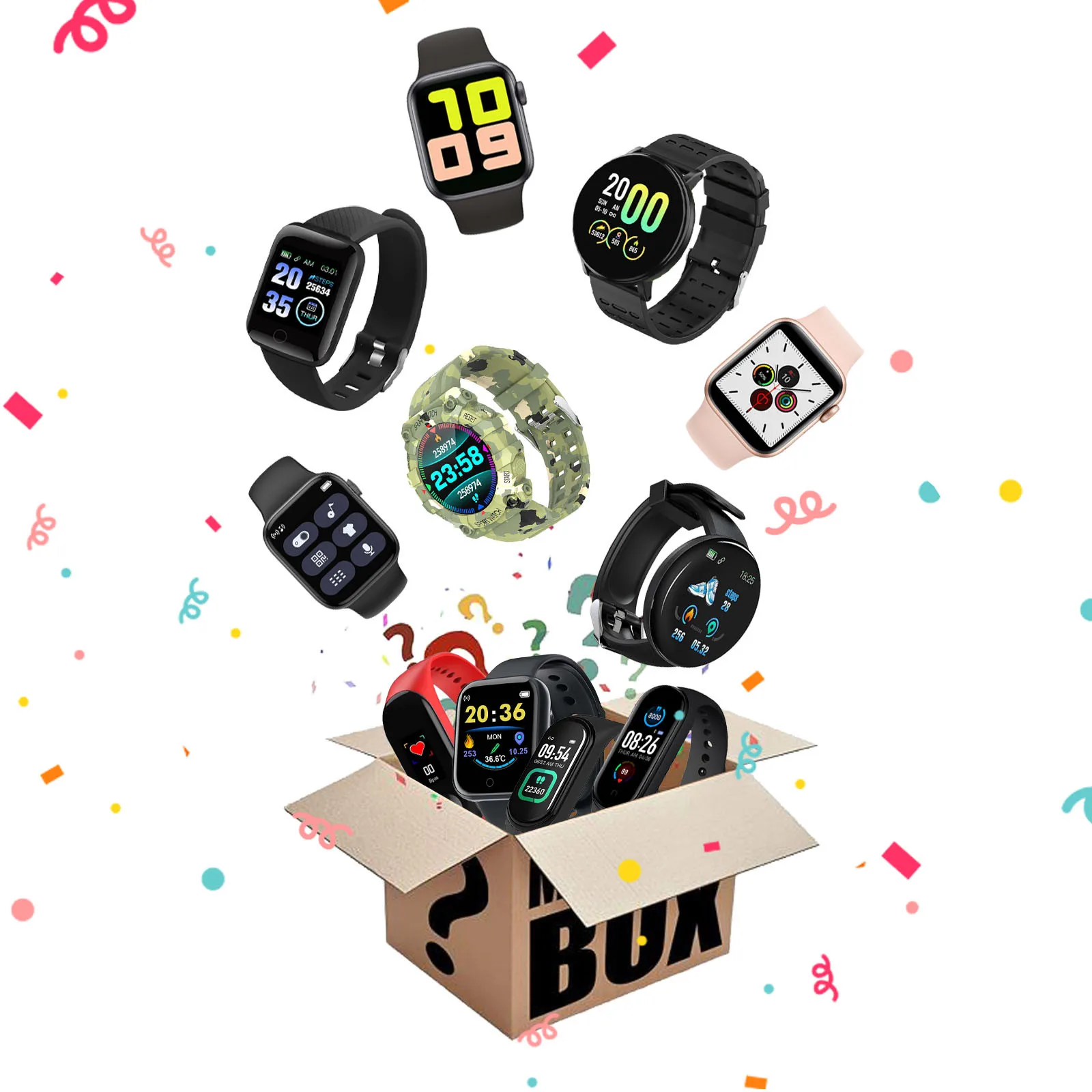 

Lucky Mystery Boxes Digital Electronic Smartwatch There Is A Chance To Open: All Kinds Of Women Men Smartwatches Gift Box
