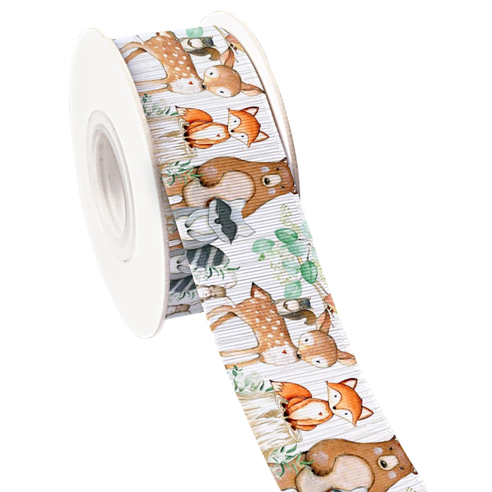 Лесные животные Тигр Лев Обезьяна печатная корсажная лента/атласная ткань для