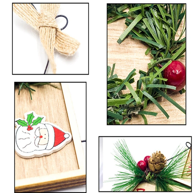 1 шт. креативные деревянные поделки квадратная Раскрашенная Рождественская елка