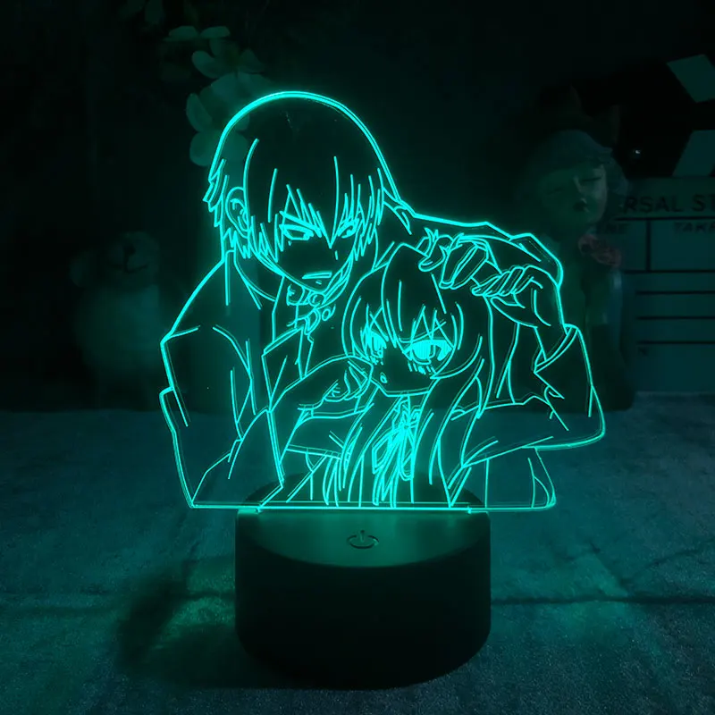 

3D Lamp Toradora TIGER X DRAGON 3D Led Night Light Alarm Clock Base Light Decor Best Manga Japanese Anime Istouch Sensor Kids