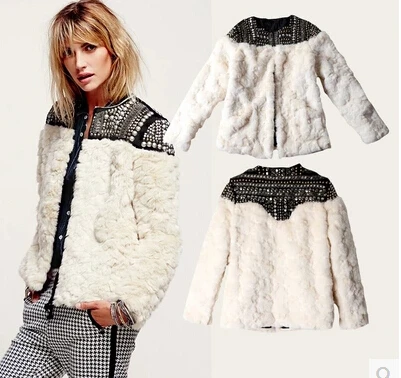 Женская короткая куртка из искусственного меха в стиле пэчворк с блестками