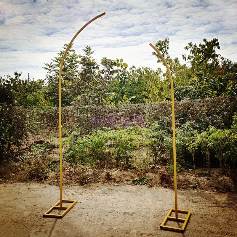 Accesorios de boda, tel&oacute;n de fondo de Metal, arco de escenario, decoraci&oacute;n de bienvenida, flor de hierro forjado, soporte de flores de boda-3