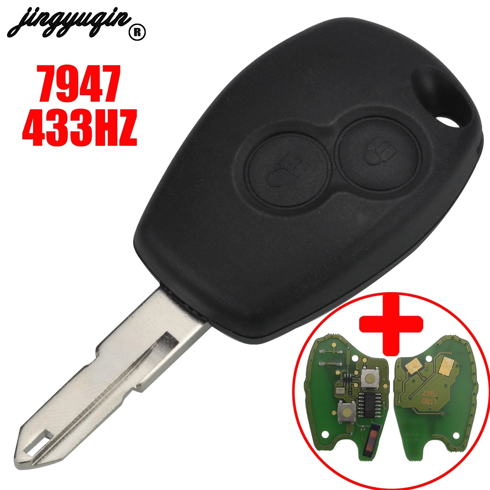 Jingyuqin 2 кнопки оболочка для Renault Vivaro Movano Traffic Master ASK 433 МГц чип транспондера PCF7947|Ключ от авто| |