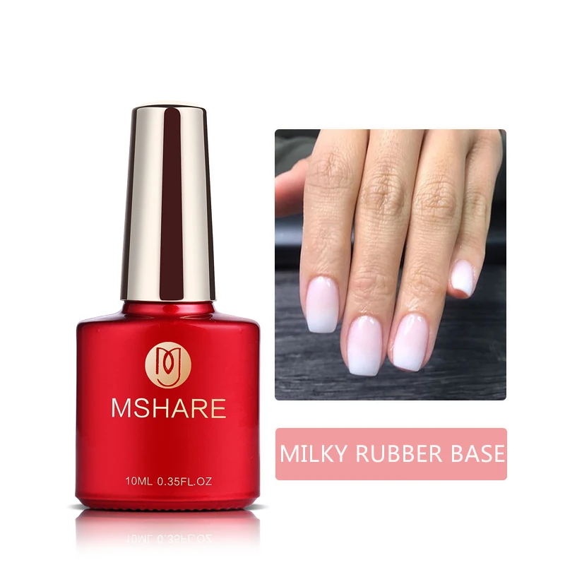 MSHARE молочно белый резиновый базовый Цветной Гель лак для ногтей телесный розовый