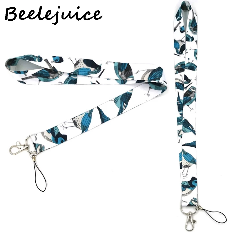 Синий ремешок на шею с птицей брелок мобильный телефон ремень значок держатель