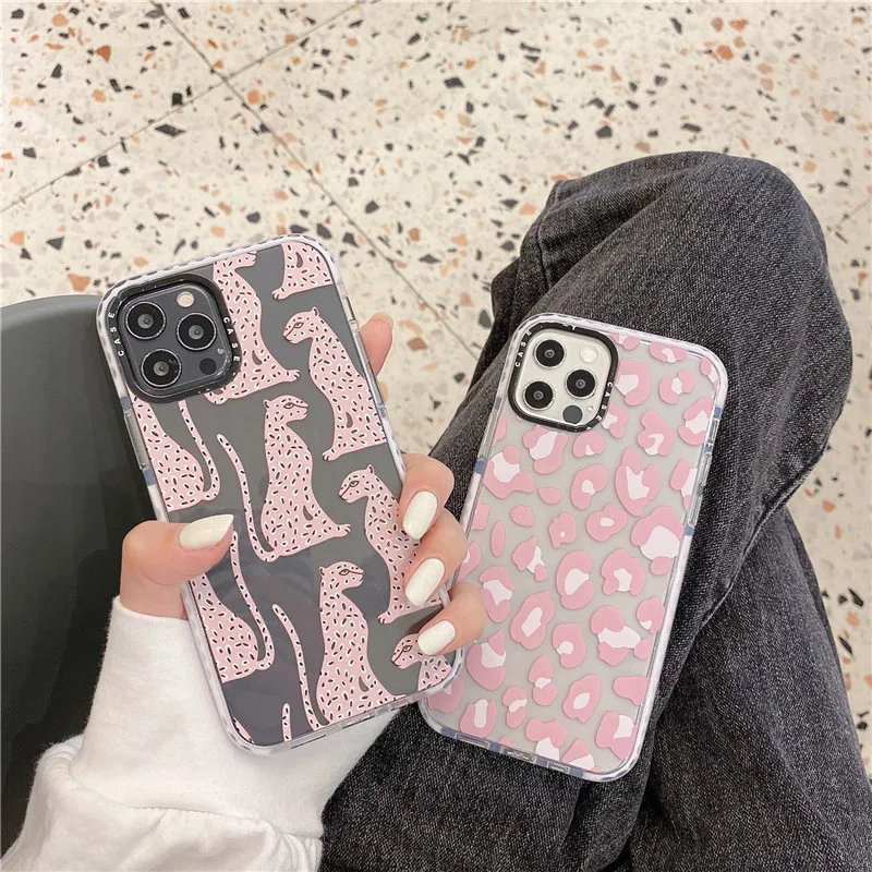 Брендовый Розовый леопардовый чехол INS для телефона iPhone 12 Pro Max MiNi 11 MAX X XS XR 7 8 plus SE