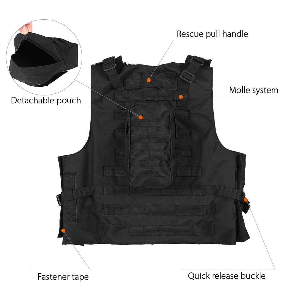 

Outdoor Men's Molle Vest Modular Hunting Gear Carrier Vest Adjustable Training CS Gaming Assault Plate Carrier Hunting Vest