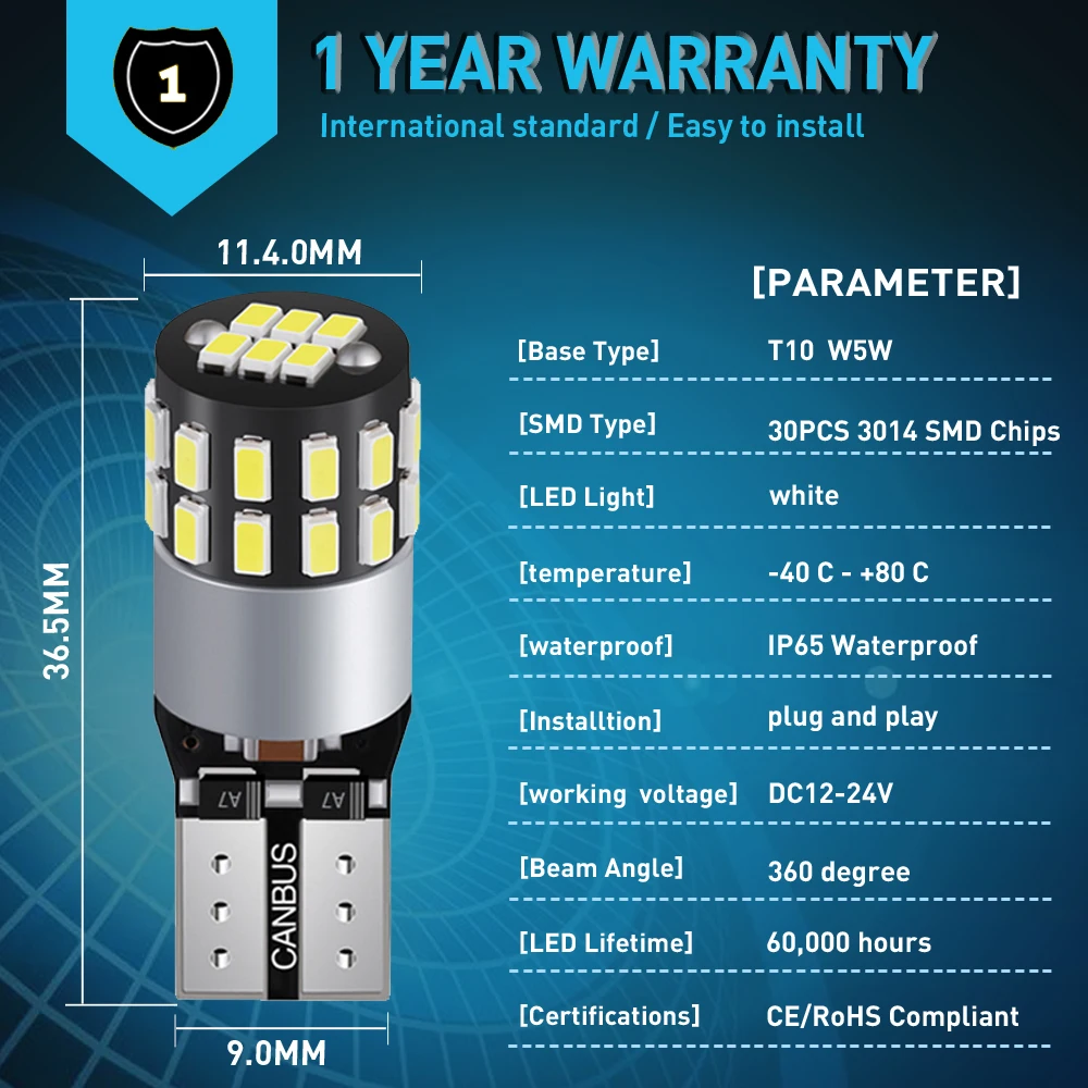 4x светодиодный лампы T10 W5W Canbus габаритные огни для Mazda 3 6 2 CX-5 323 5 CX5 626 Спойлеры MX5 CX GH