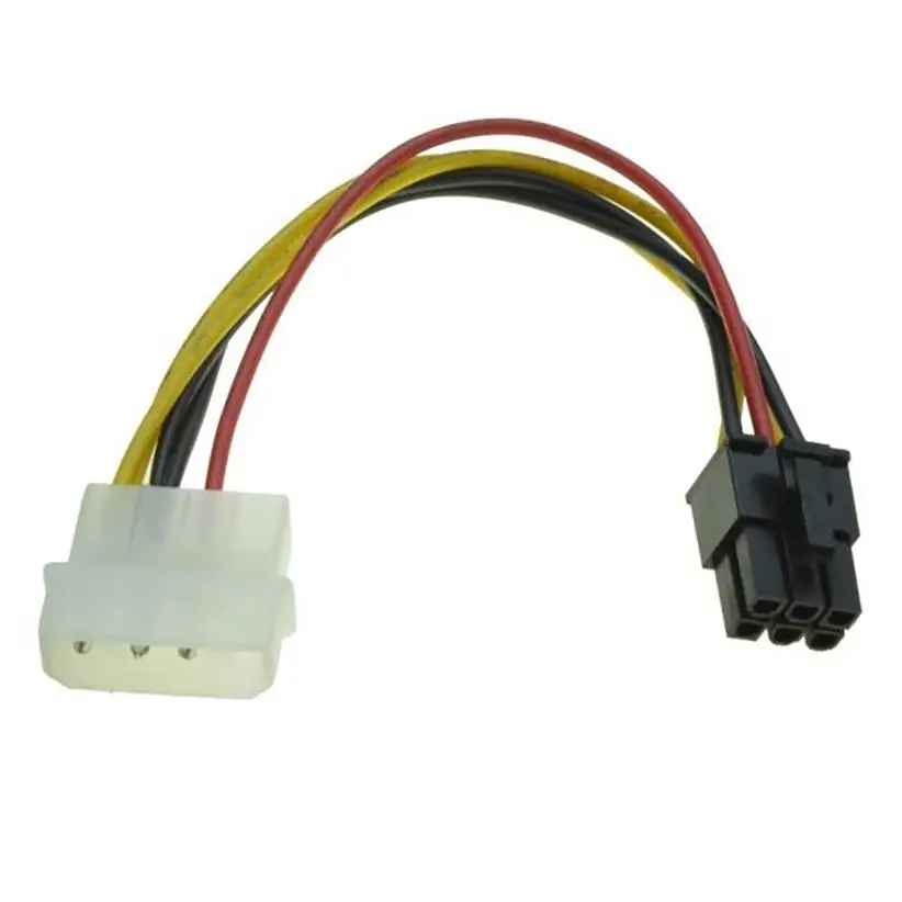 

Adapter Cable 4 Pin Molex to 6 Pin PCI-Express PCIE Video Card Power Converter Adapter Cable Computer Cables & Connectors DF