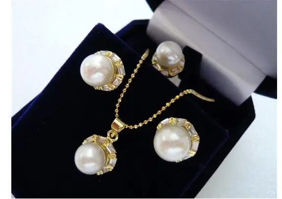 

wholesale latest fashion white shell pearl nice design earrings pendant necklace & ring(#7.8.9) jewelry set