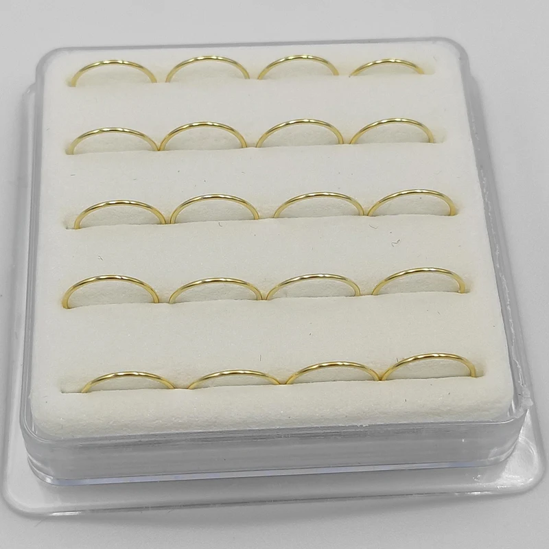 Gold 8mm 20pcs 925 пробы Серебряное кольцо для носа серьги-кольца из нержавеющей стали, пупка губ кольцо-пирсинг в ухо 20 шт./упак - Окраска металла: Gold 8mm 20pcs
