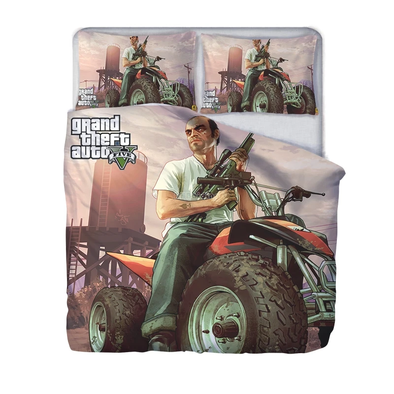Комплект постельного белья Grand Theft Auto популярная игра GTA V с 5 узорами пододеяльник