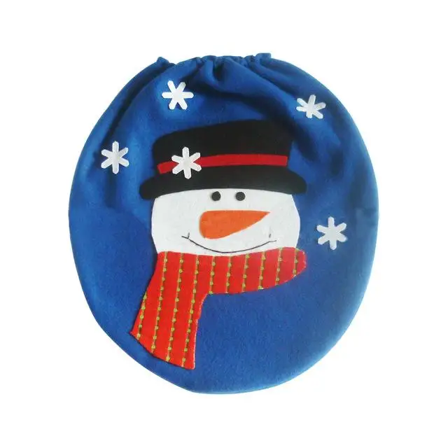 Новогодний Декоративный Рождественский орнамент Navidad подарки Рождественские украшения для дома Санта Клаус крышка для унитаза FZ87 - Цвет: Blue Snomman 1