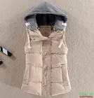 Стеганая куртка без рукавов, хлопковая, с капюшоном, для девушек, 6xl