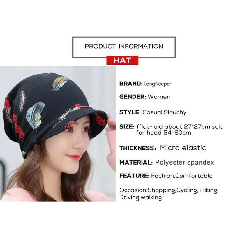 Женские шапки-бини LongKeeper модные многофункциональные шапки на осень и зиму шарфы