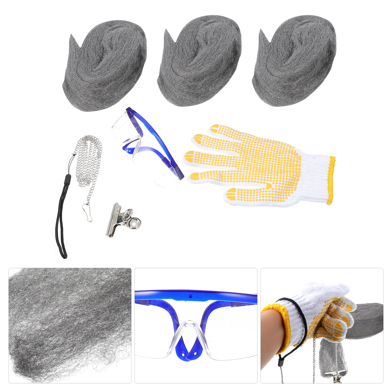 

1 Set Steel Wire Wool Polished Cotton Against Rodents Steel Wire Wool with Tools