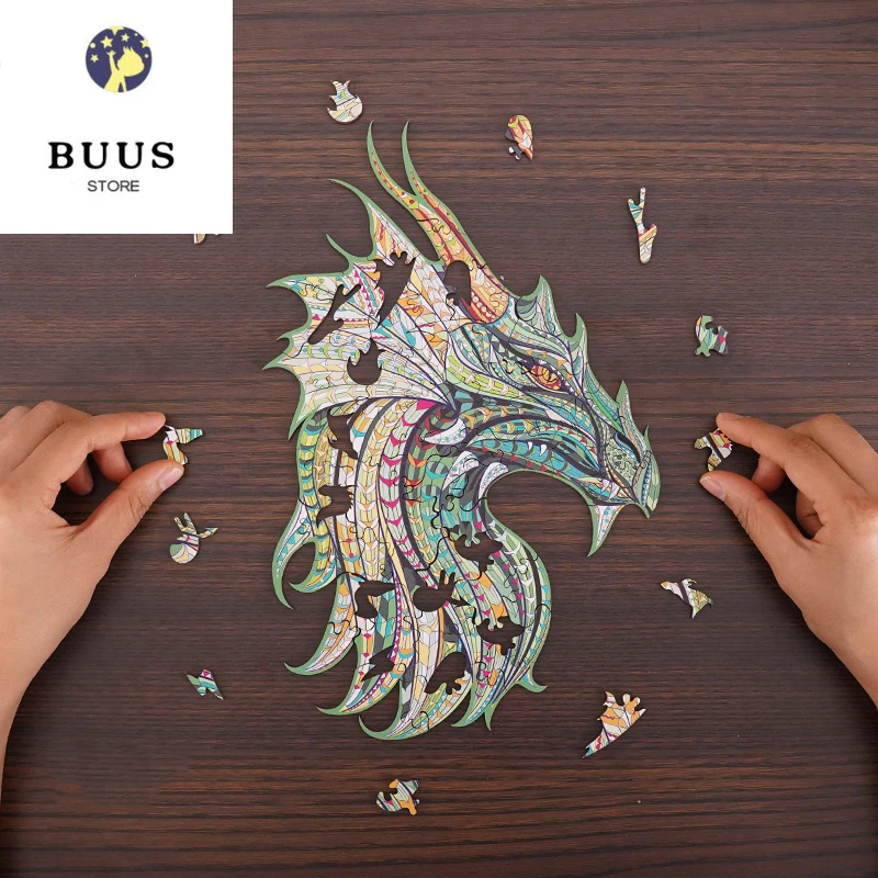 

Jigsaw Puzzles Unique Wooden Animal Mysterious Elephant 3D Puzzle Gift for Adults Kids Educational Puzzle Interactive Gift