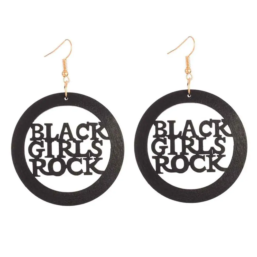 Этнические женские синие серьги в африканском стиле с надписью и головой