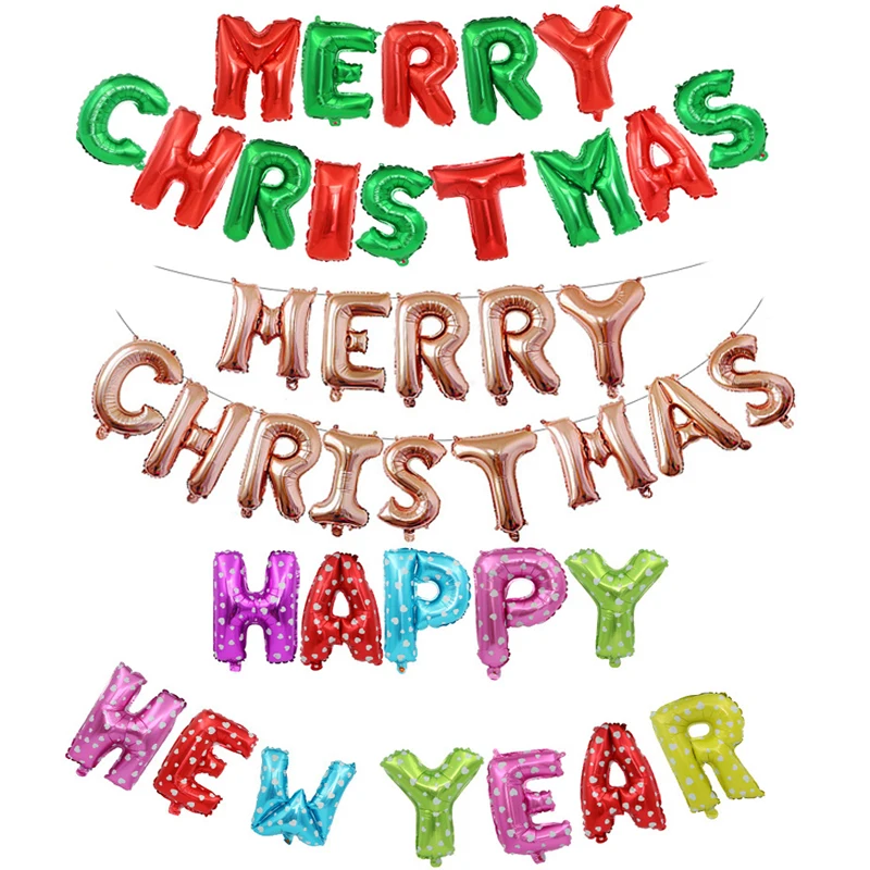 Надувные шары с надписью Happy Christmas украшения для дома Globus покрытые фольгой
