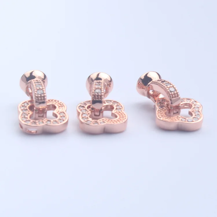 18 каратовый тип BaoJinBao цвет красное клеверное ожерелье браслет замок своими руками ремесло жемчужная цепочка концы пряжки на свитер.