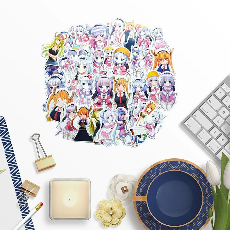 

37 pieces of Japanese anime Miss Kobayashi's Dragon Maid sticker cartoon notebook suitcase decoration