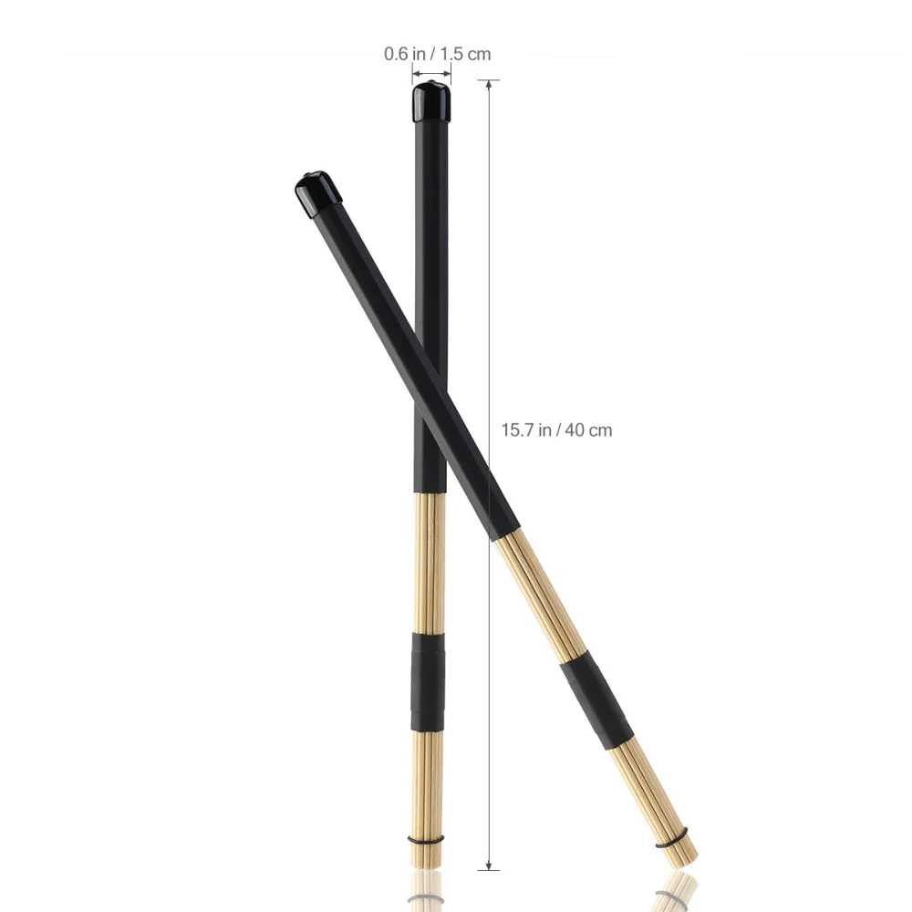 

TINKSKY Pair of 40CM Bamboo Rod Drum Brushes Sticks for Jazz Folk (Black)