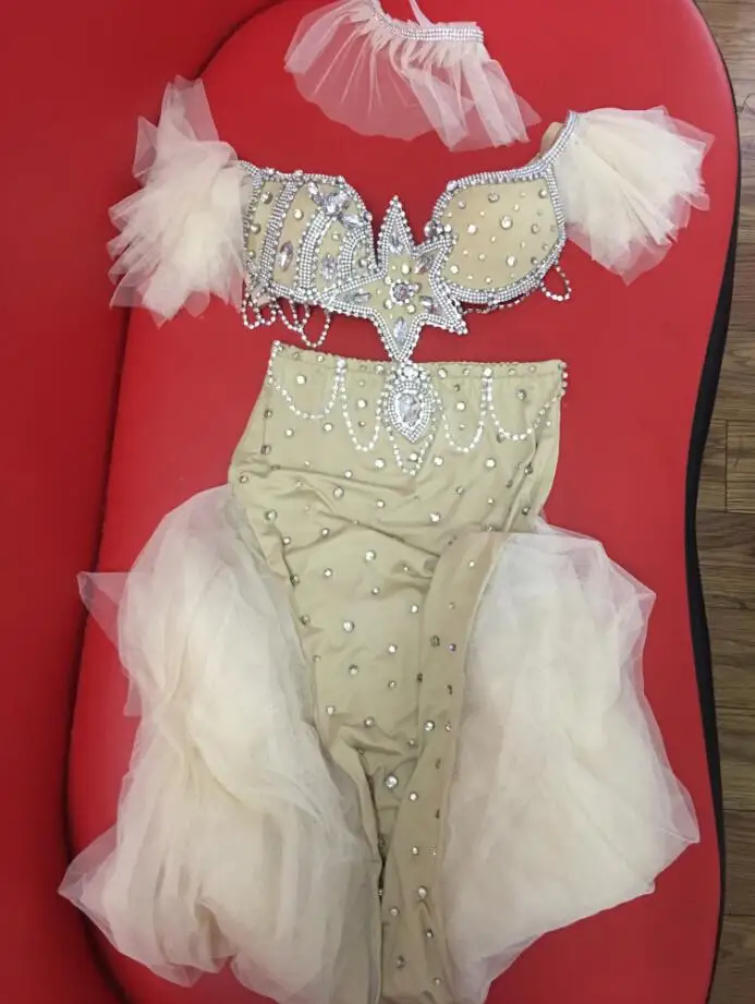 Серебристое Прозрачное платье стразы бара день рождения Празднование