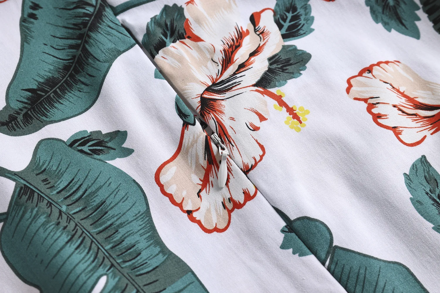 

Pure Cotton Dress 2021 New Plus Size Women's Lapel Short Sleeve Collocation Belt Button Fashion Exquisite Printing Fresh Dress