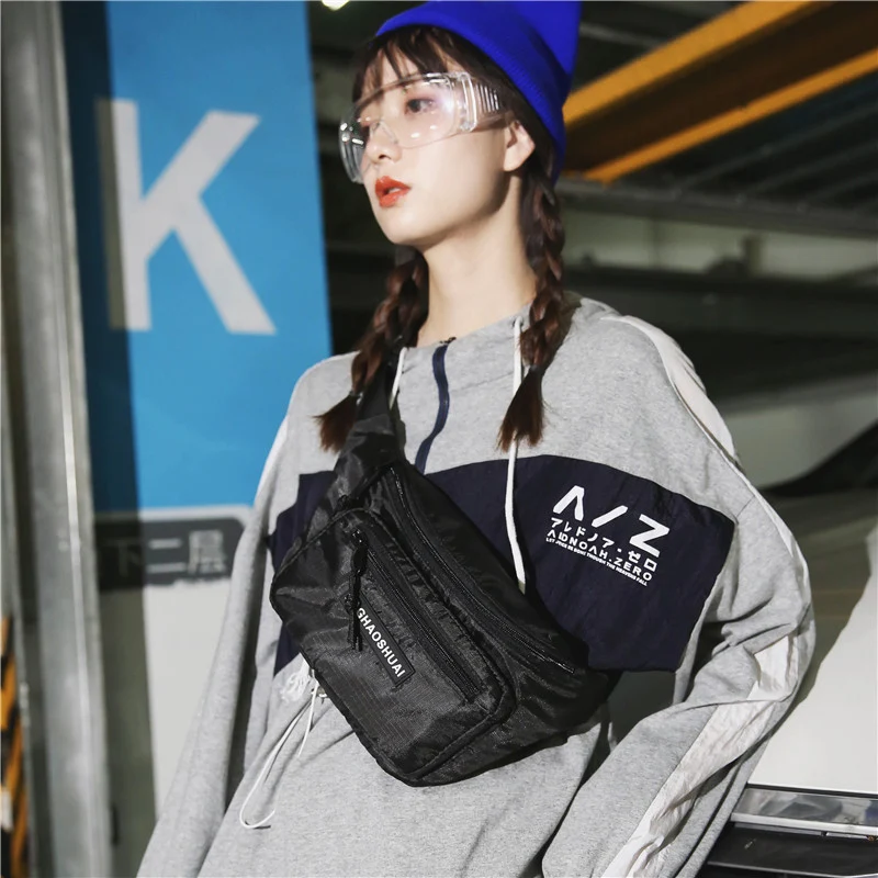 Холщовая поясная сумка летняя флуоресцентная цветная Женская нагрудная для