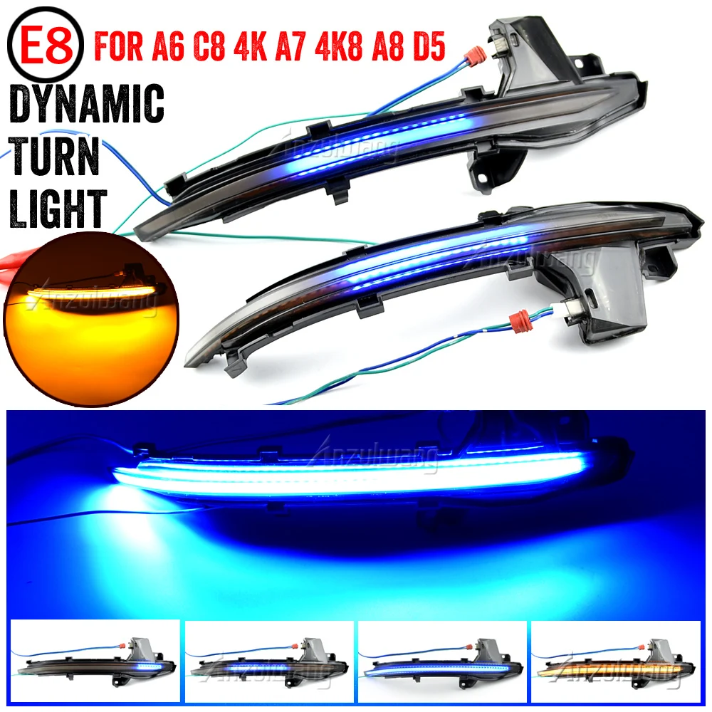 

LHD Dynamic Turn Signal Light LED Side Wing Mirror Sequential Indicator Blinker Lamp For Audi A6 C8 4K A7 4K8 A8 D5 2018 2019
