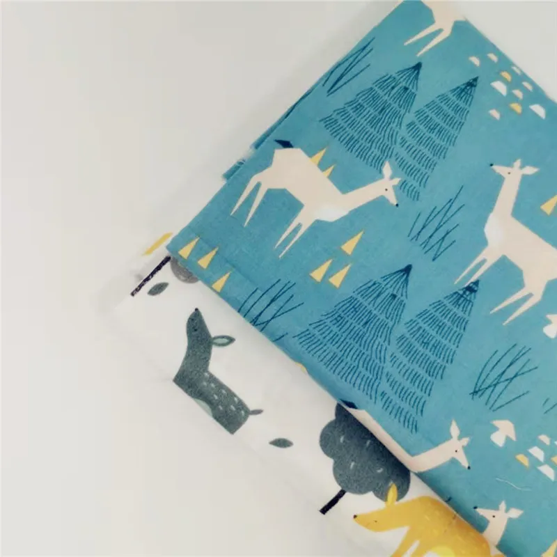 Саржевая хлопчатобумажная ткань с милым принтом животного дышащая мягкая