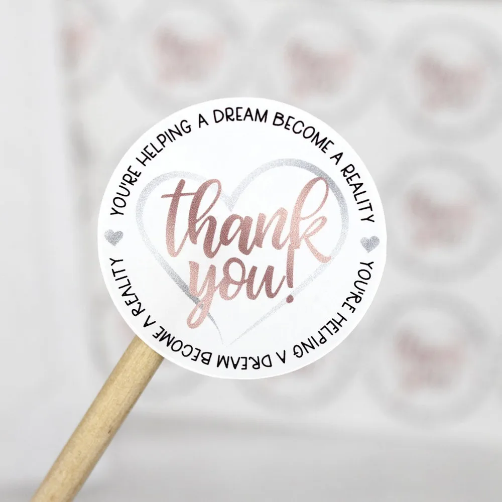 Спасибо вы помогаете мечте стать реальной наклейкой наклейка из розового золота