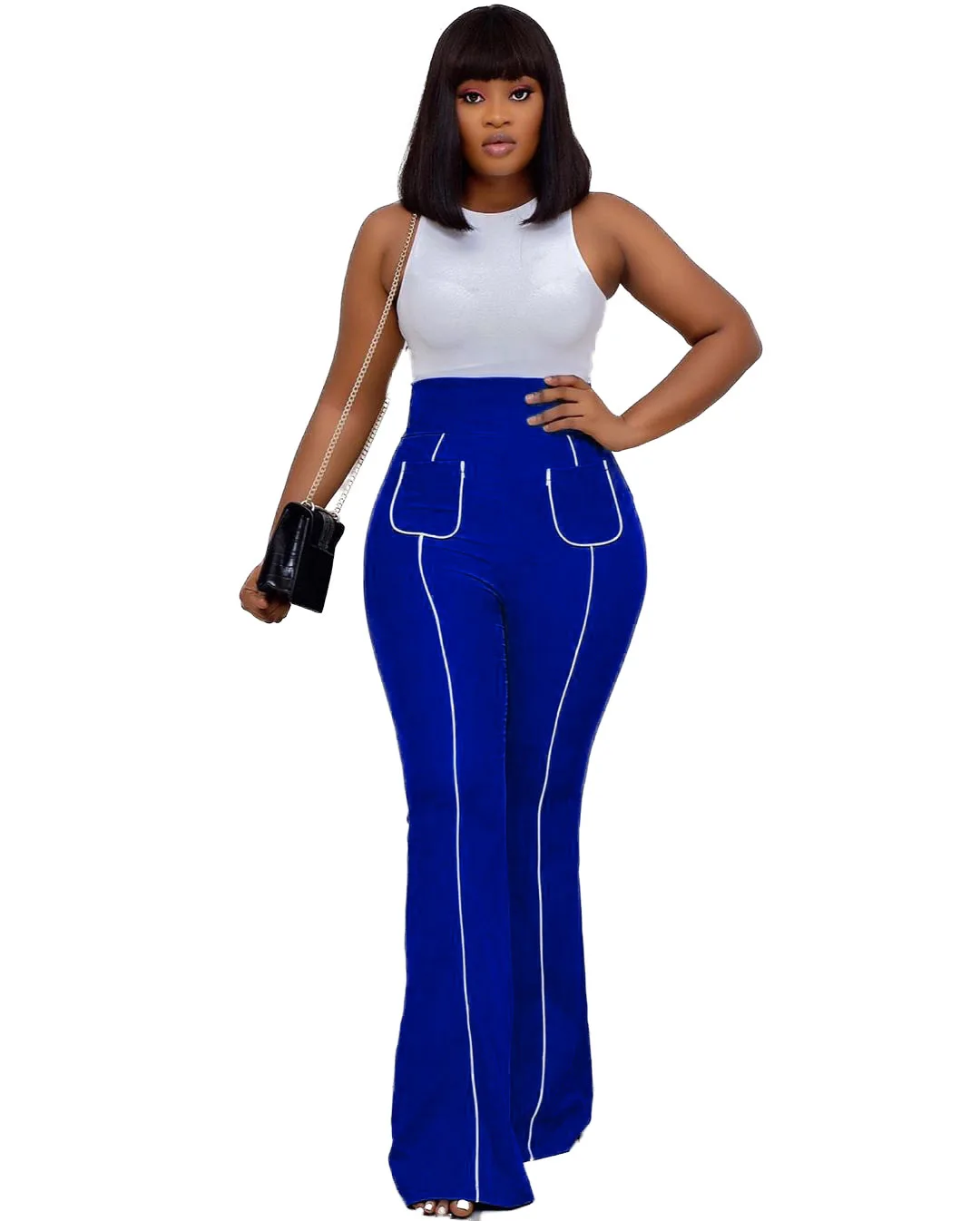 

Casual Wide Leg Pants Large Size Clothing Trousers Women Long Ladies Pants High Waisted Fashion 2021 Korean Style Solid