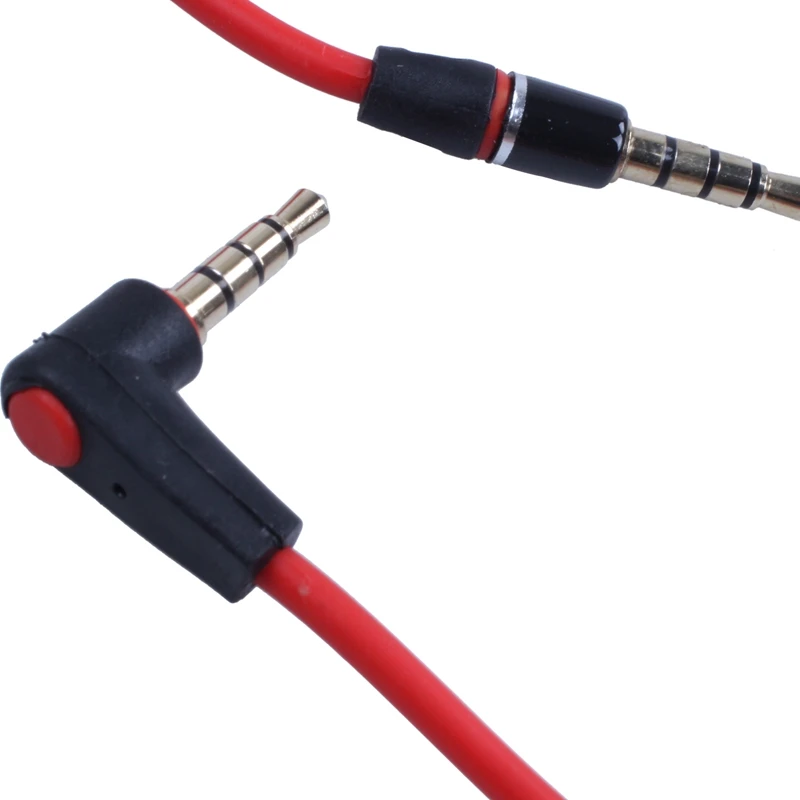 3.5Mm 1/8 Inch Male To 4 Pole Car AUX Audio Cord Cable Record Headphone RED With U Shape Y Splitter | Электроника