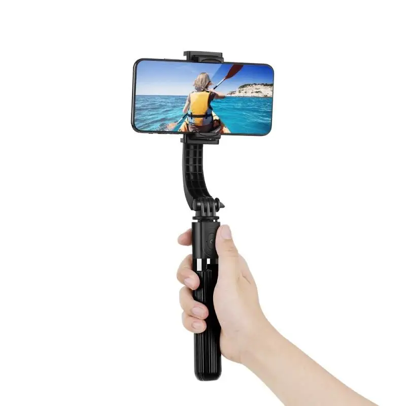 

L08 Gimbal Stabilizer Selfie Stick Tripod BT4.0 Wireless Aluminum Alloy Foldable Selfie Stick Tripod for Smartphone Black