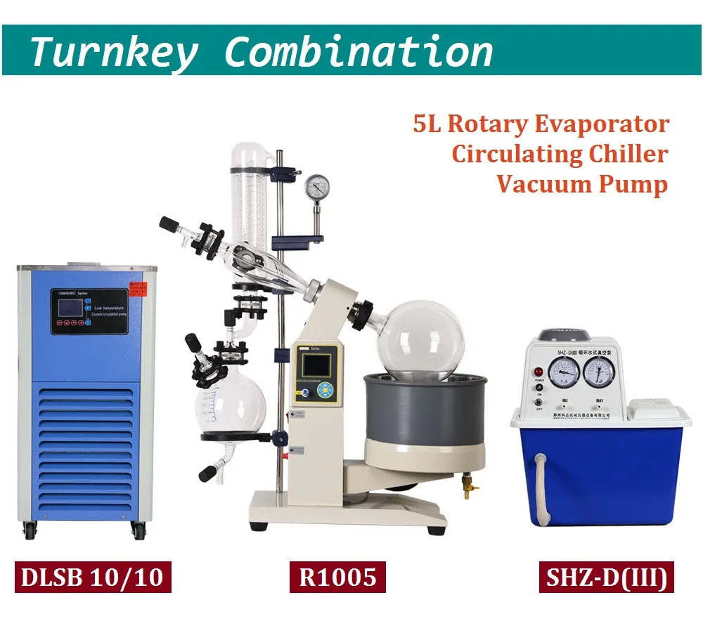 

ZOIBKD Rotary Evaporator 5L With Chiller And Vacuum Pump 110V 220V Lab Rotavap Complete Set 5000ml Flask One-Stop Shopping