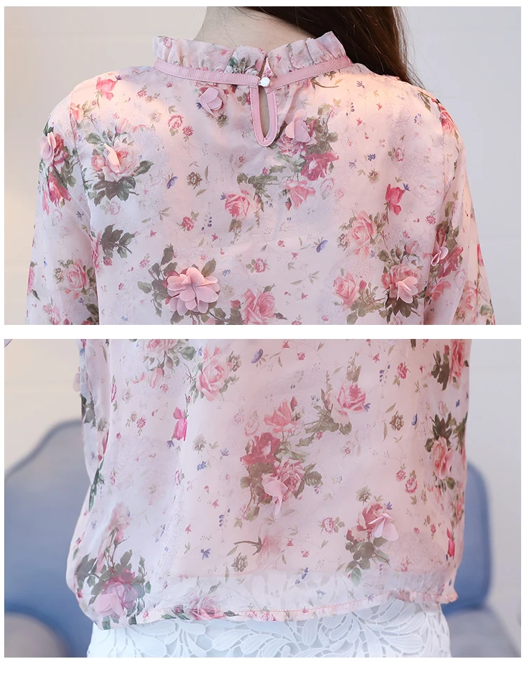 Женская аппликация на одежду Раффлед шеи женские топы blusas Новые блузка рубашка