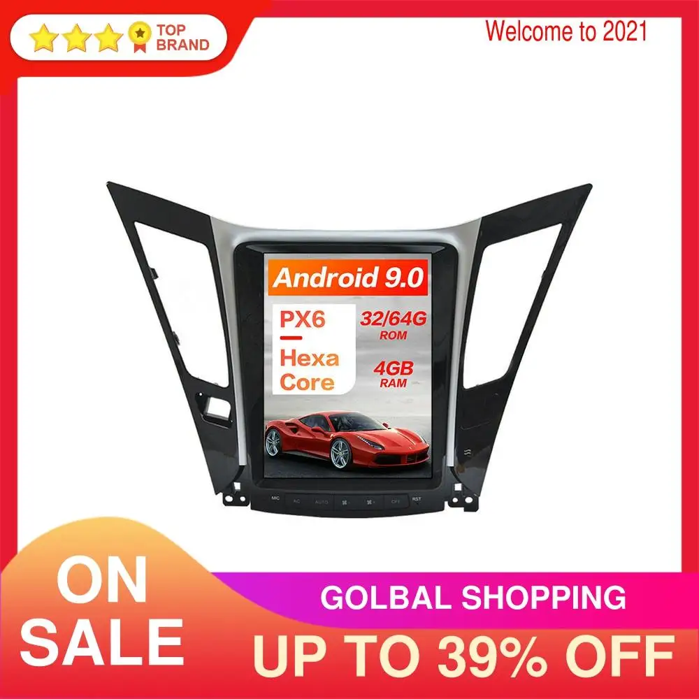 Вертикальный экран для Hyundai Sonata8 Sonata 8 2012 2014 Android 9 0 Автомобильный GPS навигатор