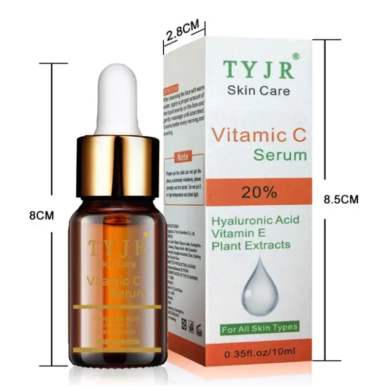 100% Pure Vitamin C Serum Liquid Freckle Removal Acne Fade Serum Whitening Face Anti-wrinkle Vc Dark Scars Spot Acid Hyalur A9G8