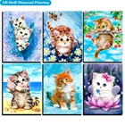 Алмазная вышивка AB в виде кошки, вышивка крестиком, полноразмернаякруглая 5D алмазная живопись сделай сам, распродажа, Алмазная мозаика стразы, украшение для дома
