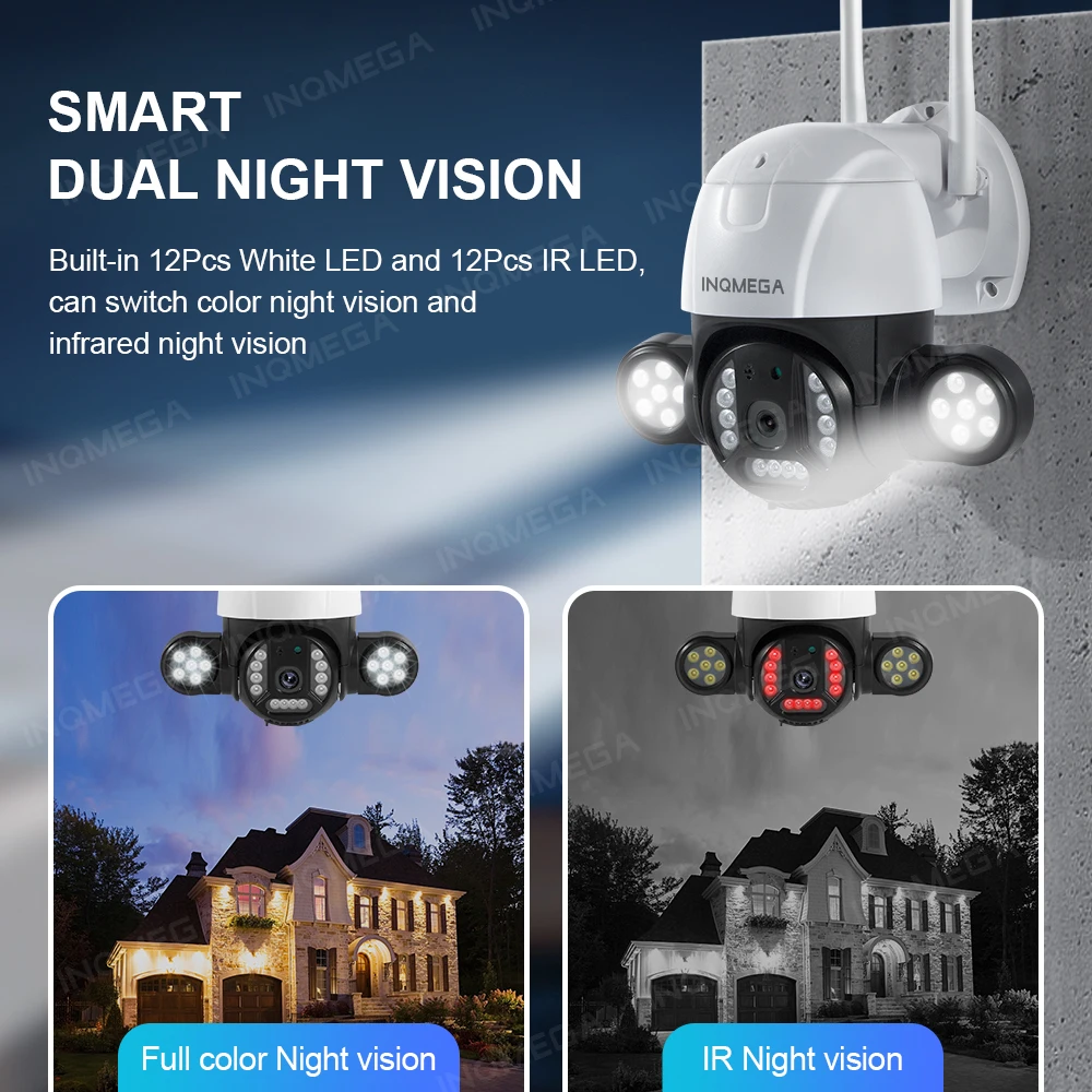 inqmega 5mp tuya ptz camera smart life ip camera wifi security camera bullet cctv surveillance camera with google alexa free global shipping