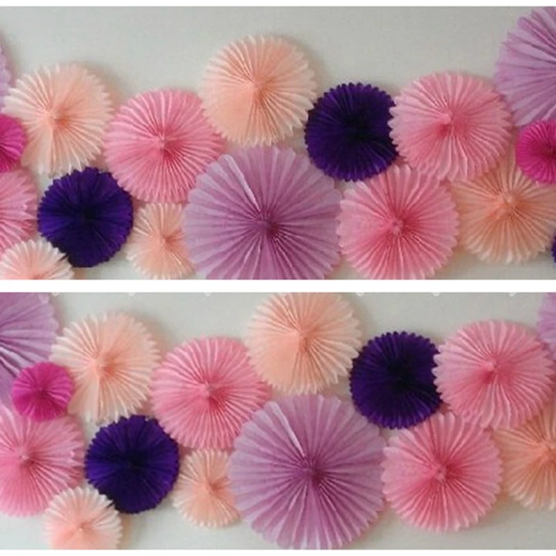 16 ''(40 см) бумажный веер цветок Модный Красочный ручной работы висящий детский