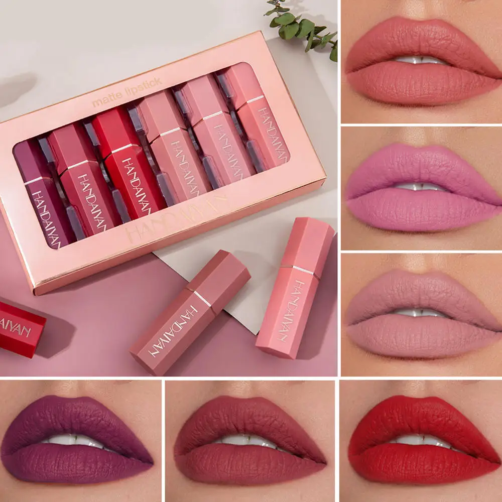 

Matte Lip Gloss 6pcs/set Liquid Lipstick Waterproof Long Lasting Moisturizing Lipstick Women Lip Tint Beauty Cosmetics Set