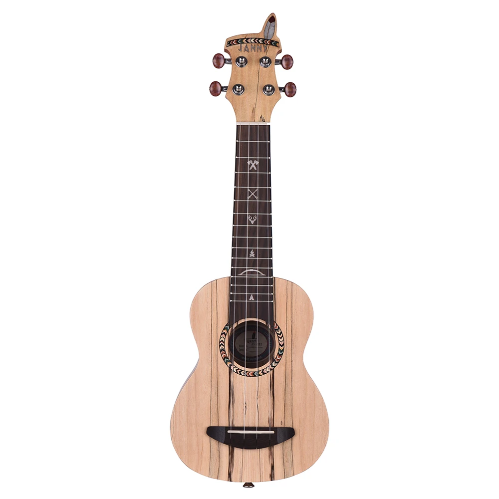 2" Акустическая деревянная сопрано укулеле Ukelele Uke Spalted Maple Wood углеродная нить с мягкой сумкой струны ремень клип-на тюнер