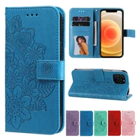 floral embossed leather flip case for samsung galaxy s20 fe s21 plus m10 m10s m02s m12 a12 a32 4g a42 a52 a72 a22 a82 book cover