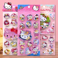 hello kitty childrens toys stereo 3d cartoon with crystal stickers cute cartoon princess stickers