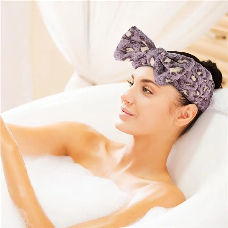 

1 Set of 2pcs Chic Hair Drying Cap Bowknot Water Absorption Hairband for Girls