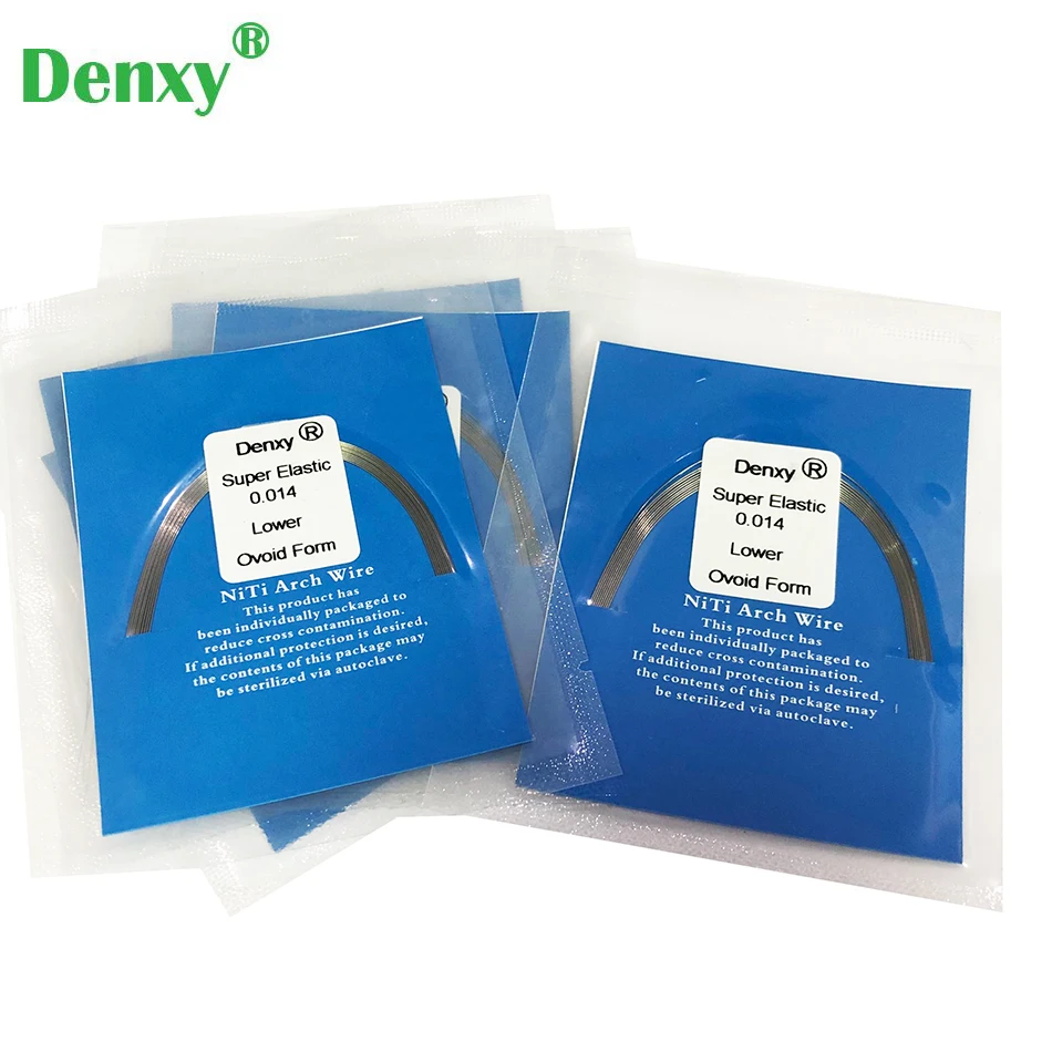 100pcs Denxy High Quality Orthodontic Niti Super Elastic Ovoid Form Archwire Orthodontic Arch Wires Niti Wire Round/Rectangular