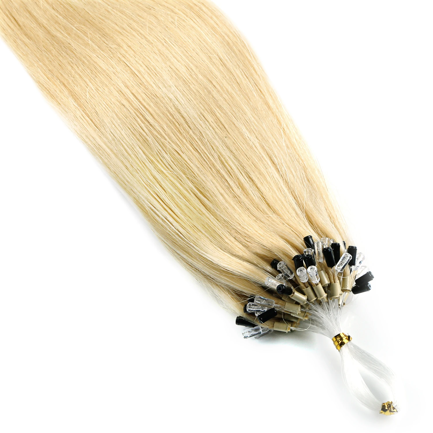 ZURIA-extensiones de cabello humano con microanillo, cabello liso de 16 